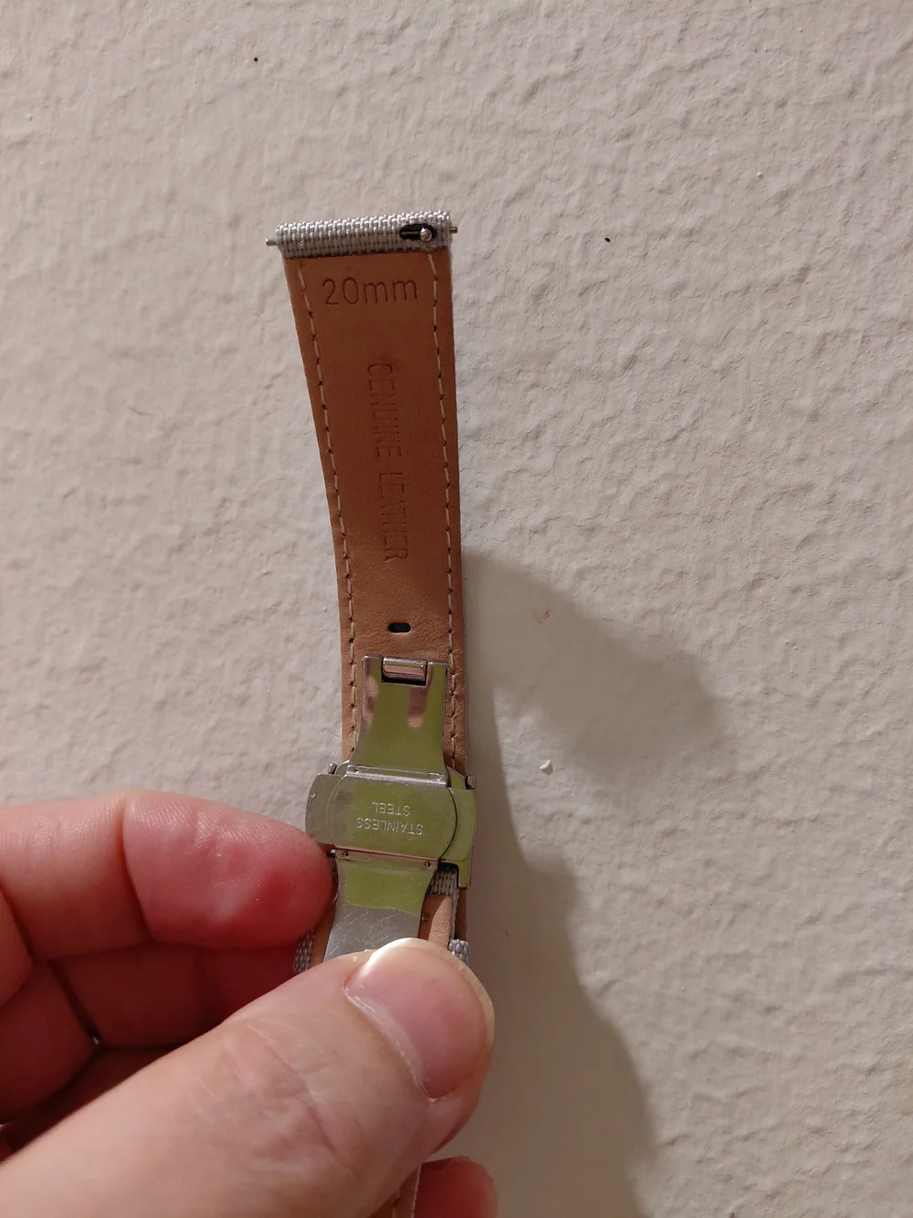 Men's Gray Fabric Watch Strap with Silver Clasp Deployant Buckle 20MM